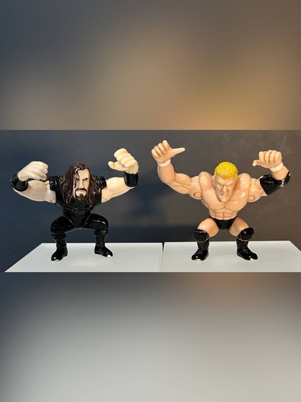 VTG 1997 Playmates WWF Grudge Match Mini Figures Undertaker & Sycho Sid Set